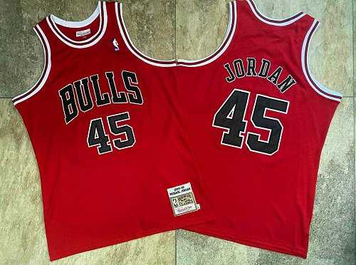 Bulls 45 Michael Jordan Red 1994-95 Hardwood Classics Jersey Mixiu