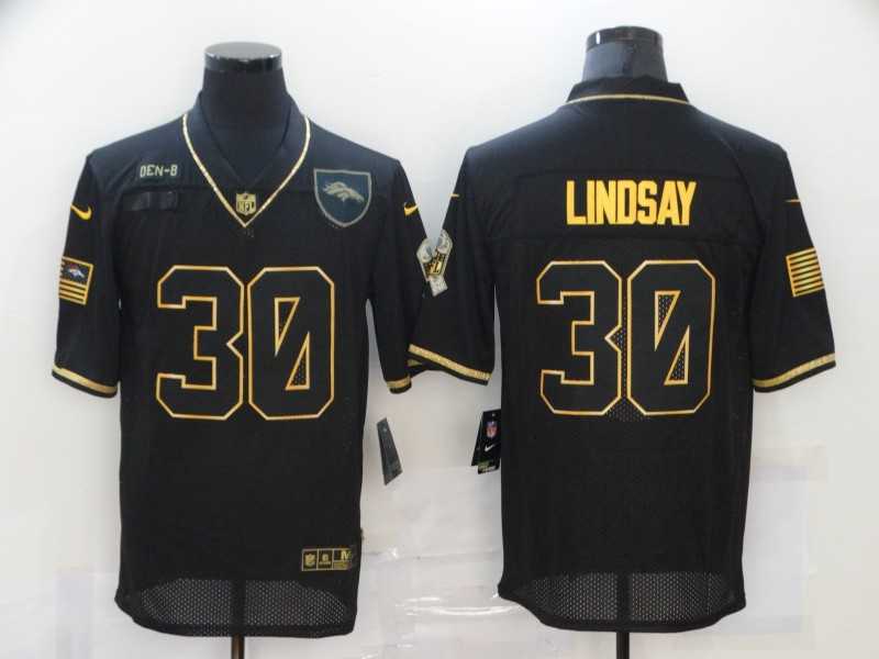 Nike Broncos 30 Phillip Lindsay Black Gold 2020 Salute To Service Limited Jersey Dzhi