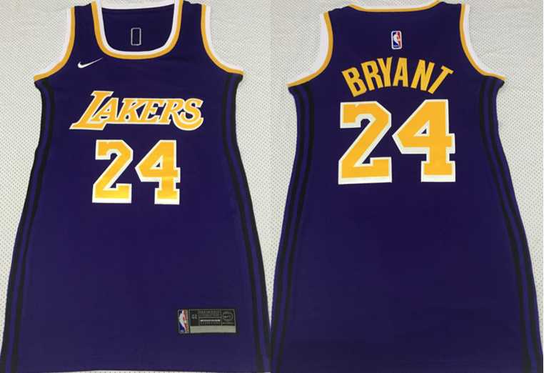 Women Lakers 24 Kobe Bryant Purple Nike Swingman Jersey