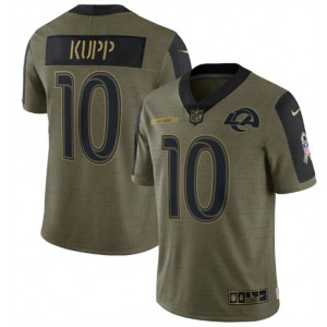 Nike Los Angeles Rams 10 Cooper Kupp 2021 Olive Salute To Service Limited Jersey Dyin