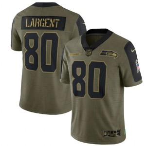 Nike Seattle Seahawks 80 Steve Largent 2021 Olive Salute To Service Limited Jersey Dyin