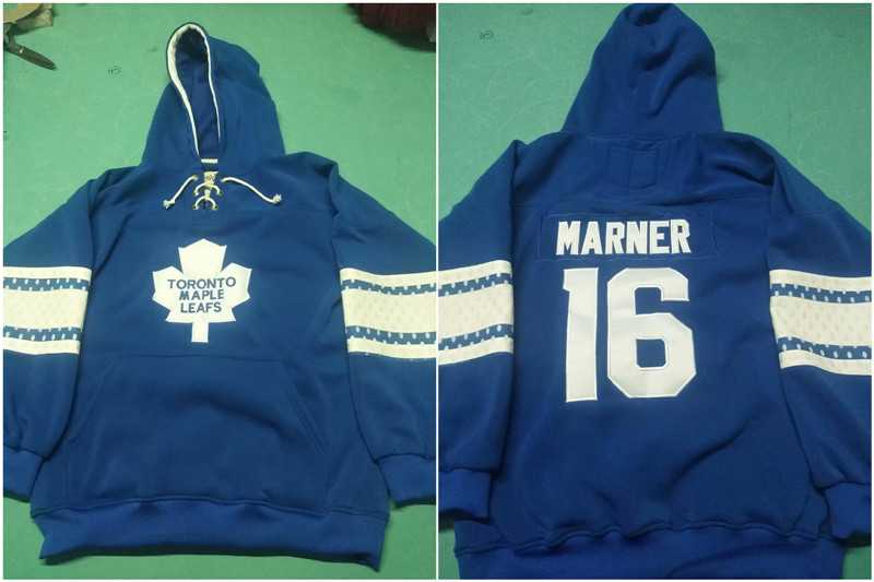 Maple Leafs 16 Mitchell Marner Blue All Stitched Pullover Hoodie