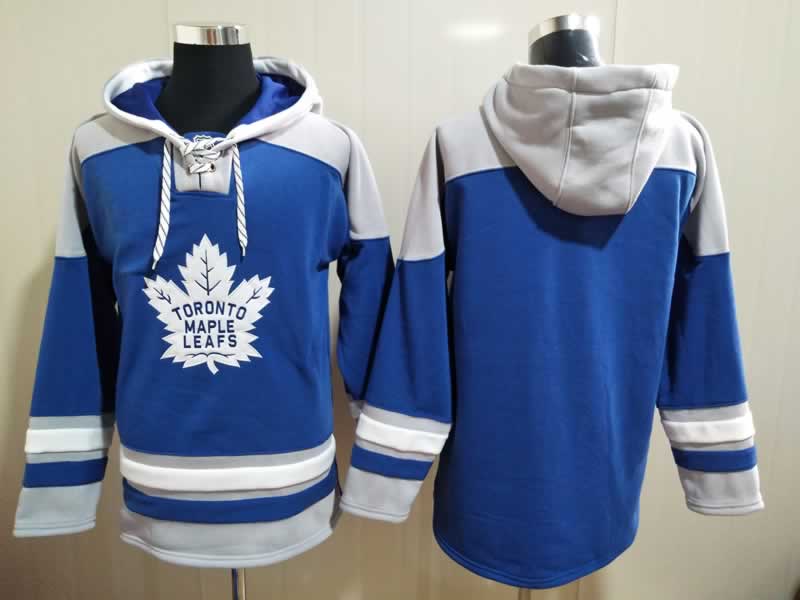Maple leafs Blank Light Blue All Stitched Pullover Hoodie