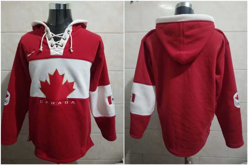 Team Canada Olympic Red (no Name & Number)CCM Throwback All Stitched Pullover Hoodie