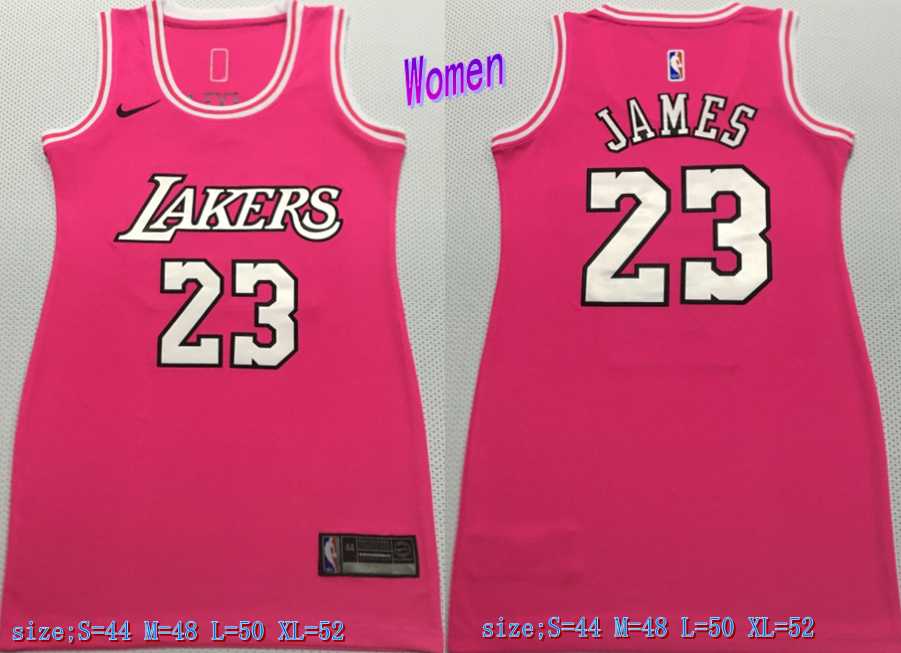 Women Lakers 23 LeBron James Pink Nike Swingman Jersey
