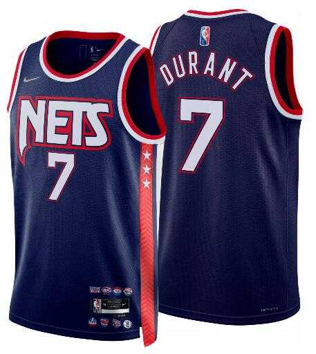 Nets 7 Kevin Durant Navy Nike 2021-22 City Edition Swingman Jersey Dzhi