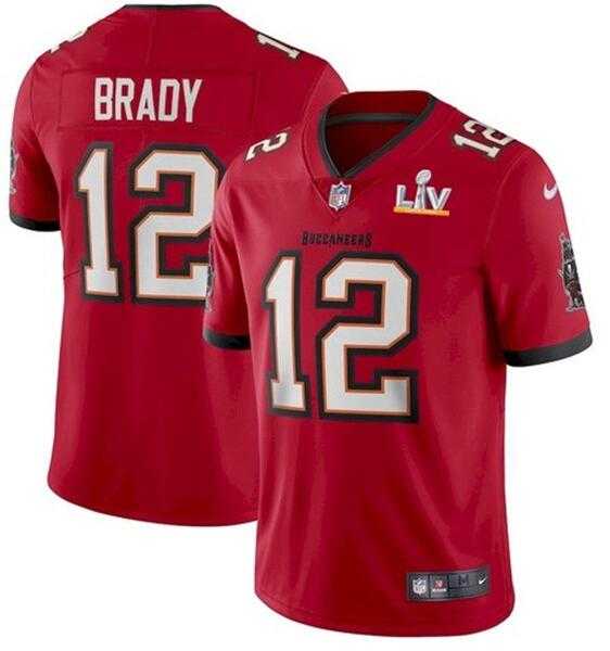 Nike Men & Women & Youth Buccaneers 12 Tom Brady Red 2021 Super Bowl LV Vapor Untouchable Limited Jersey