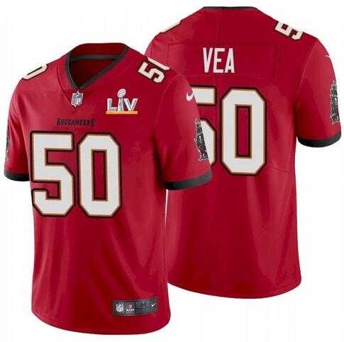 Nike Men & Women & Youth Buccaneers 50 Vita Vea Red 2021 Super Bowl LV Vapor Untouchable Limited Jersey