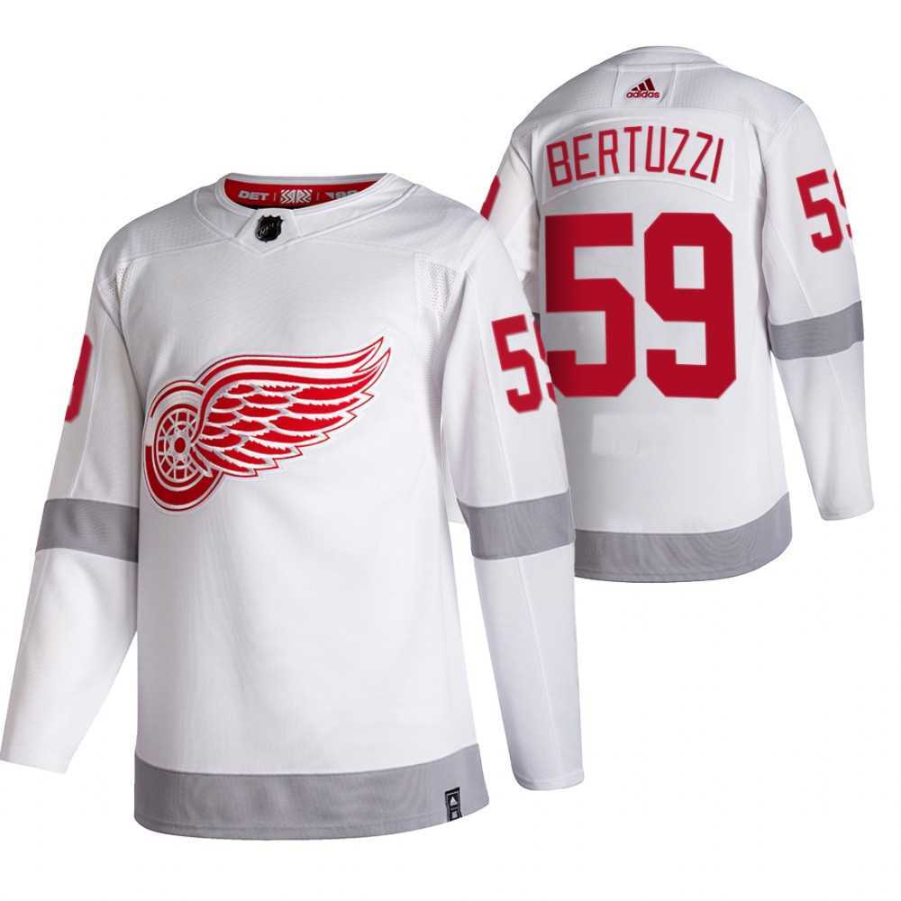 Detroit Red Wings 59 Tyler Bertuzzi White Adidas 2020-21 Reverse Retro Alternate Jersey Dzhi