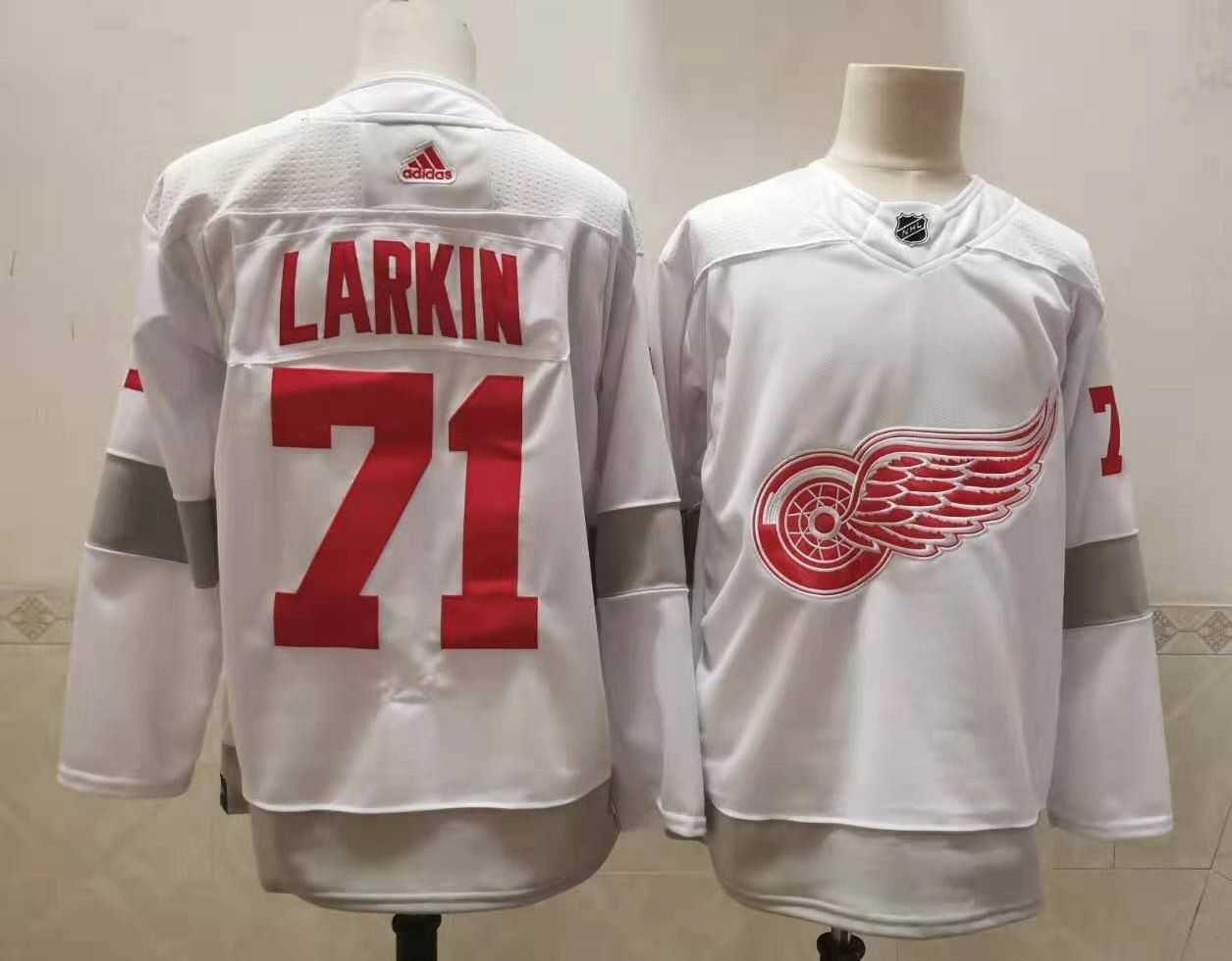 Detroit Red Wings 71 Dylan Larkin White Adidas 2020-21 Alternate Player Jersey