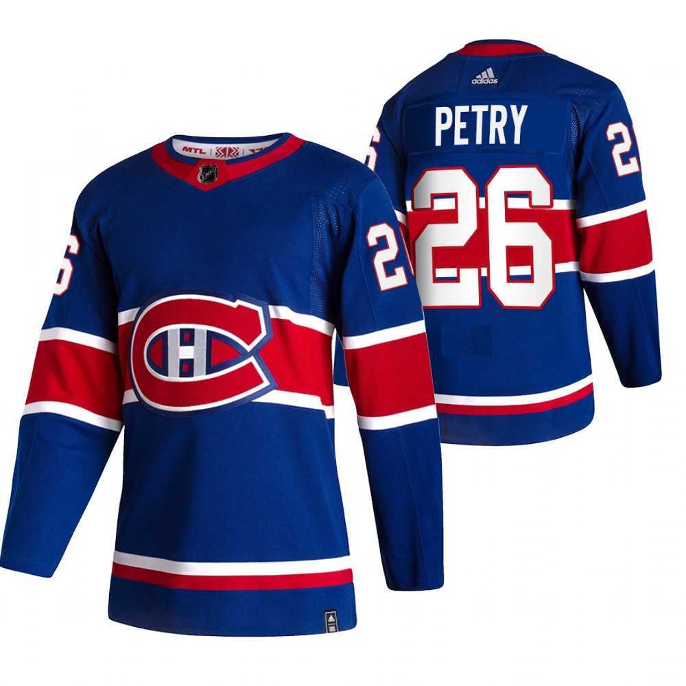 Montreal Canadiens 26 Jeff Petry Blue Adidas 2020-21 Reverse Retro Alternate Jersey Dzhi