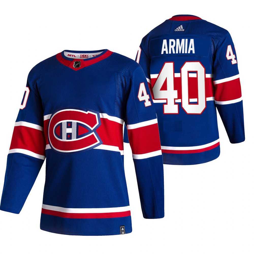 Montreal Canadiens 40 Joel Armia Blue Adidas 2020-21 Reverse Retro Alternate Jersey Dzhi