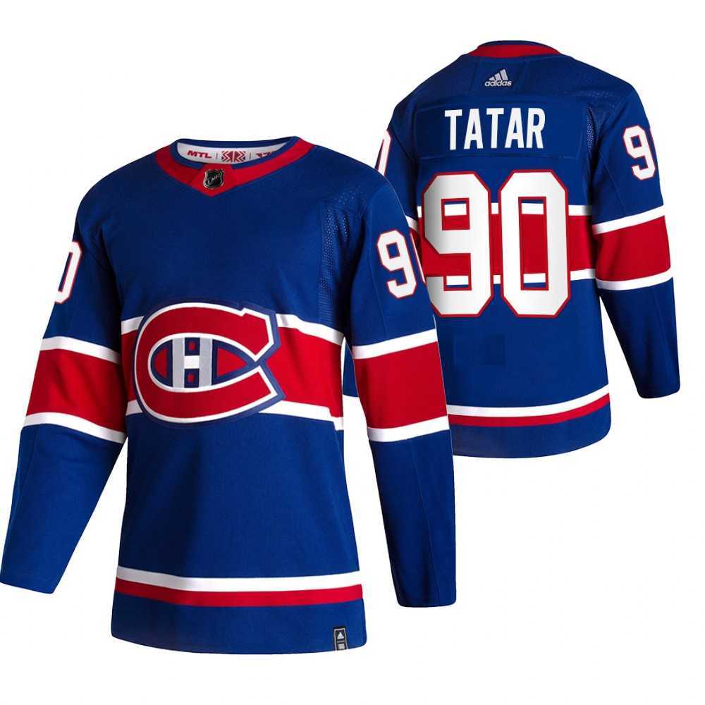 Montreal Canadiens 90 Tomas Tatar Blue Adidas 2020-21 Reverse Retro Alternate Jersey Dzhi
