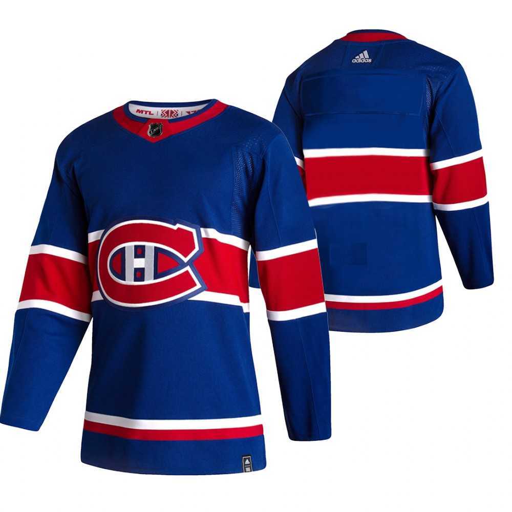Montreal Canadiens Blank Blue Adidas 2020-21 Reverse Retro Alternate Jersey Dzhi