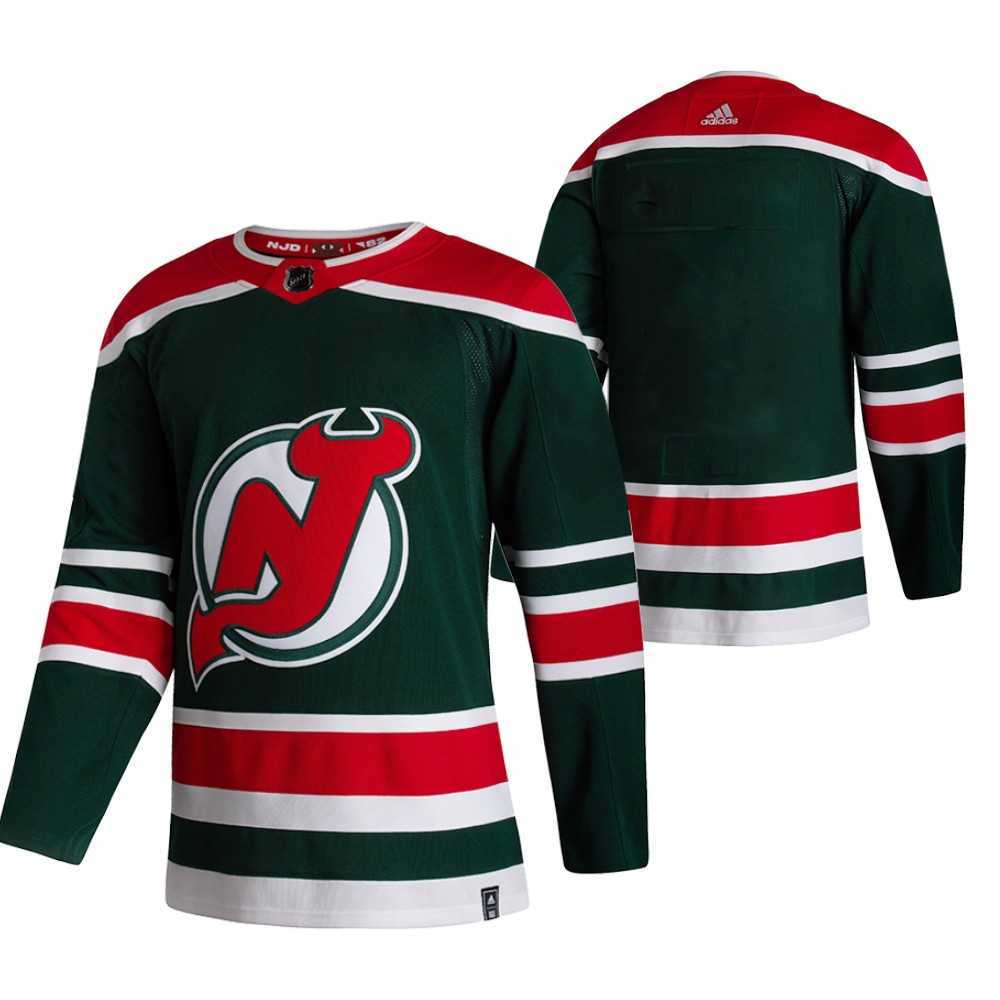 New Jersey Devils Blank Green Adidas 2020-21 Reverse Retro Alternate Jersey Dzhi