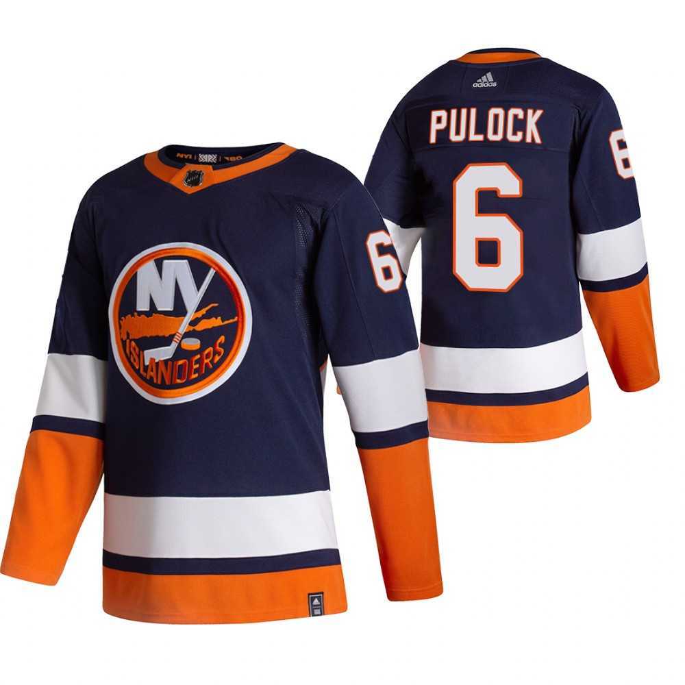 New York Islanders 6 Ryan Pulock Navy Blue Adidas 2020-21 Reverse Retro Alternate Jersey Dzhi