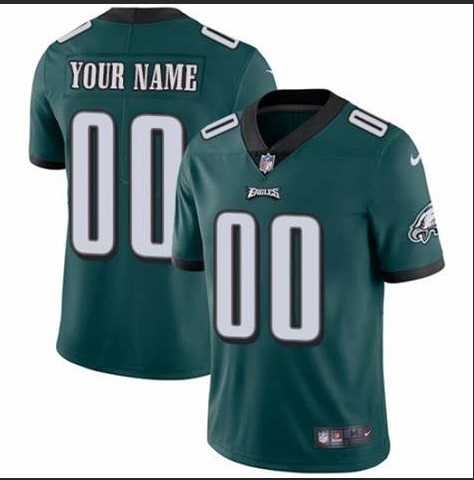 Nike Eagles Customized Men & Women & Youth Green Vapor Untouchable Player Limited Jersey
