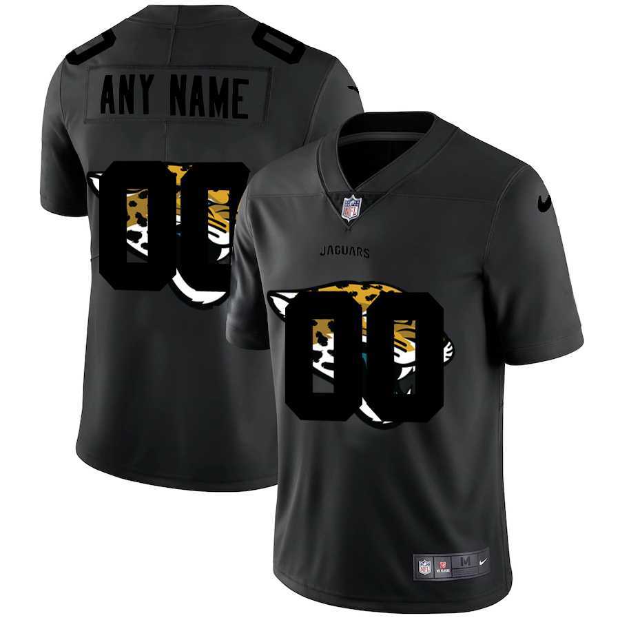 Nike Jacksonville Jaguars Customized Men's Team Logo Dual Overlap Limited Jersey Black