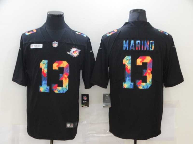 Nike Miami Dolphins #13 Dan Marino Multi-Color Black Crucial Catch Vapor Untouchable Limited Jersey
