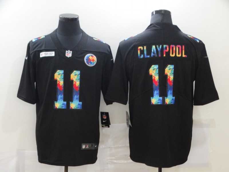 Nike Pittsburgh Steelers #11 Chase Claypool Multi-Color Black Crucial Catch Vapor Untouchable Limited Jersey