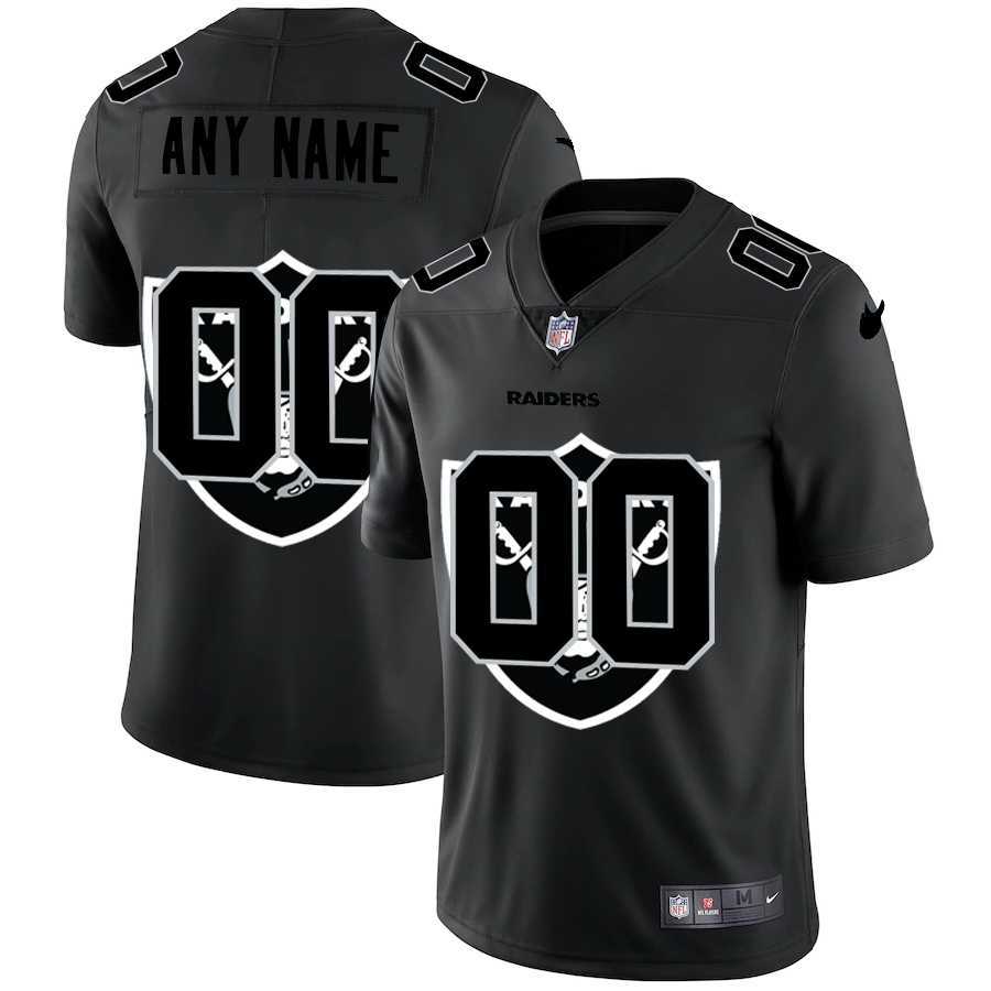 Nike Raiders Customized Men's Team Logo Dual Overlap Limited Jersey Black