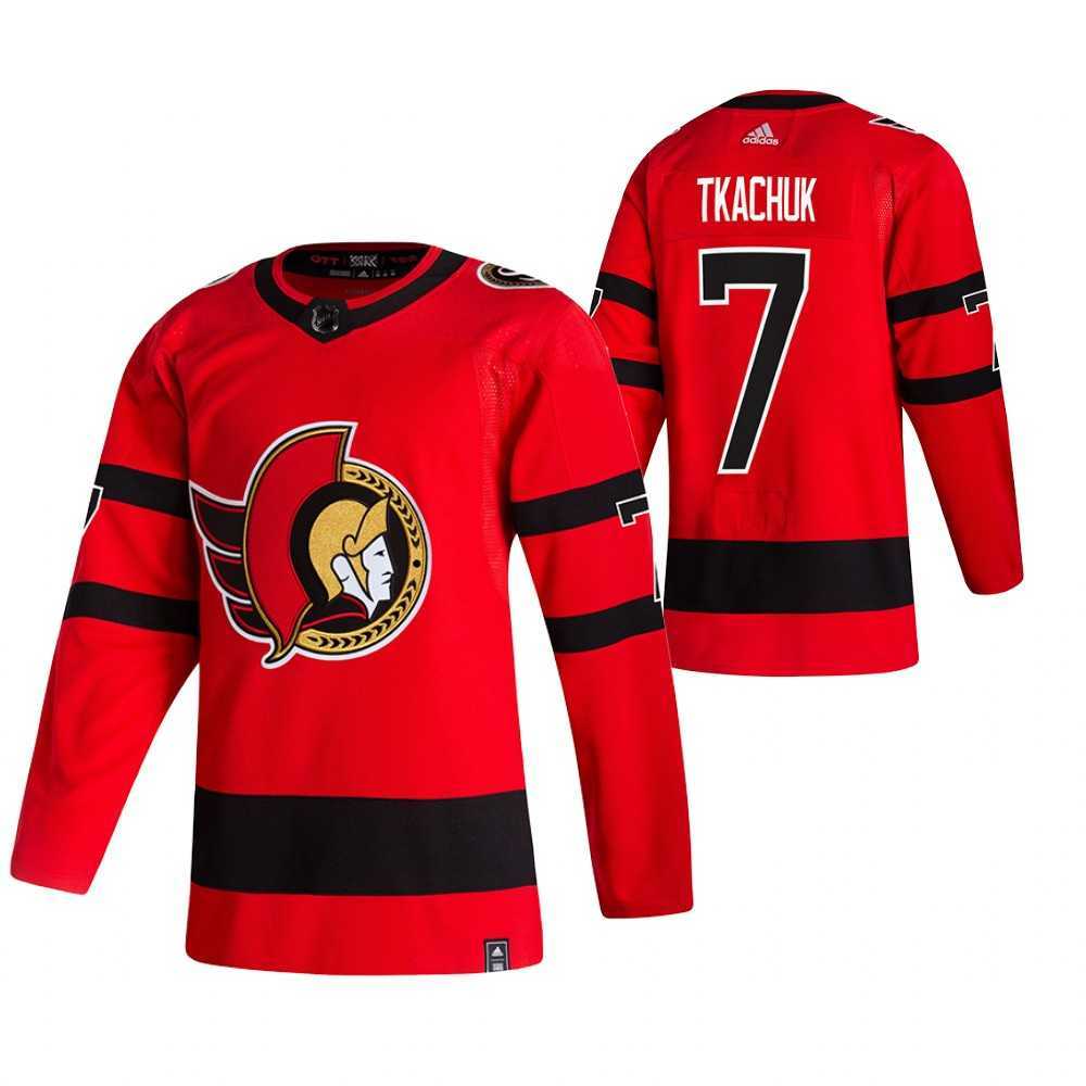 Ottawa Senators 7 Brady Tkachuk Red Adidas 2020-21 Reverse Retro Alternate Jersey Dzhi