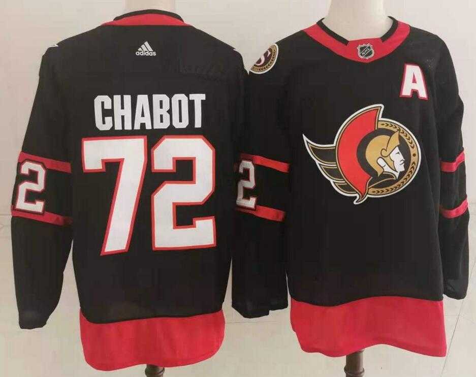Ottawa Senators 72 Thomas Chabot Black Adidas 2020-21 Stitched Jersey