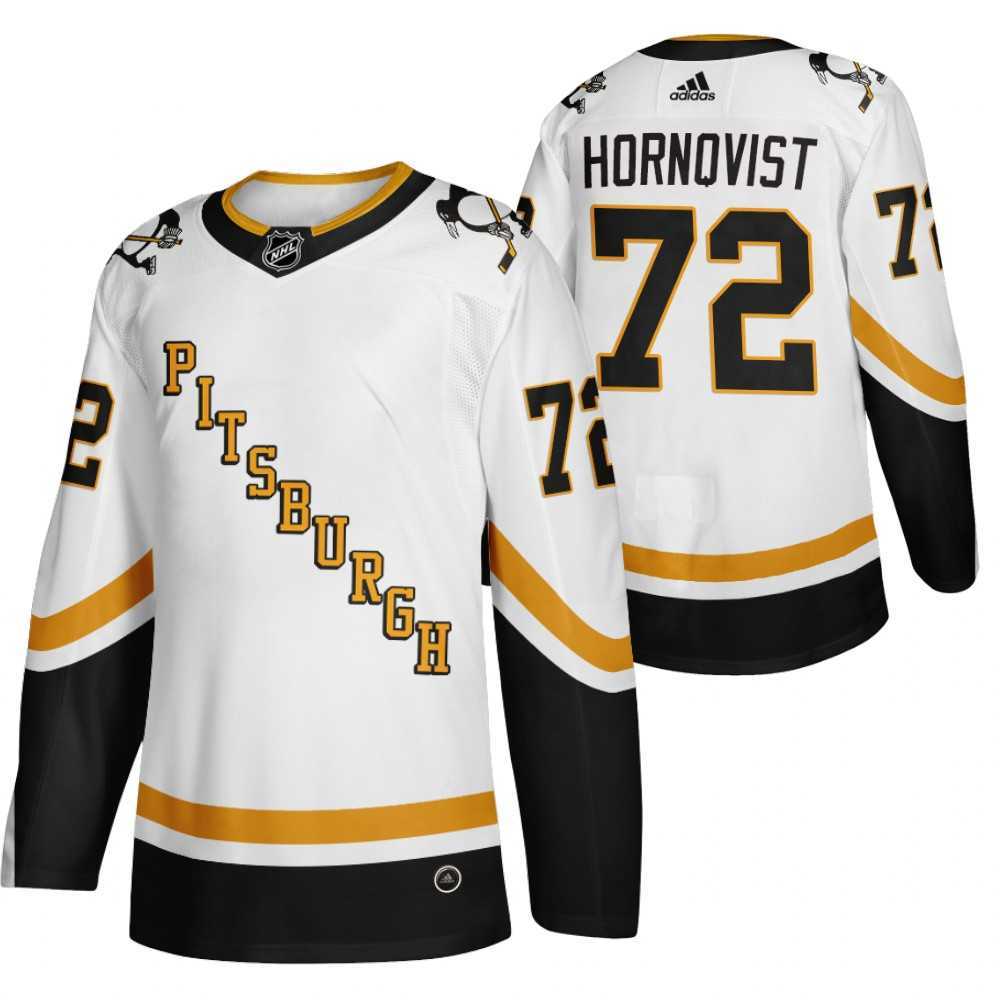 Pittsburgh Penguins 72 Patric Hornqvist White Adidas 2020-21 Reverse Retro Alternate Jersey Dzhi