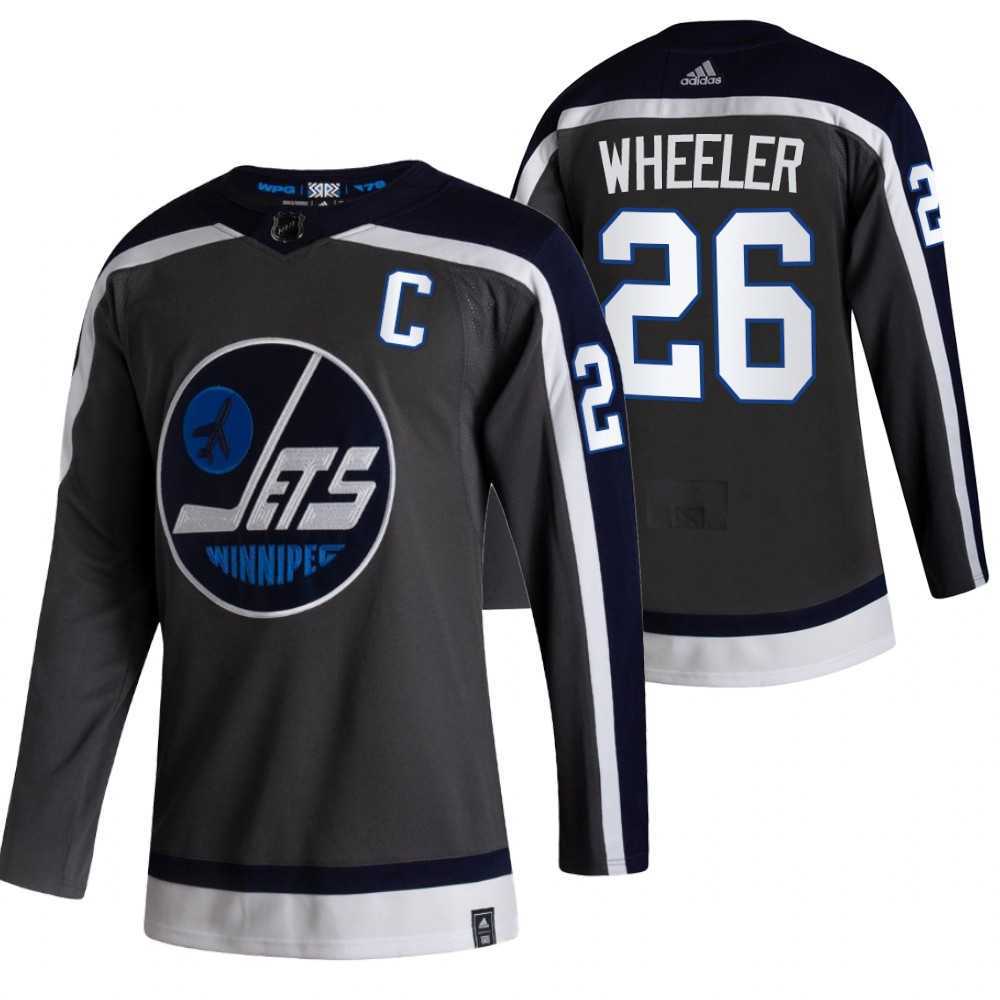 Winnipeg Jets 26 Blake Wheeler Black Adidas 2020-21 Reverse Retro Alternate Jersey Dzhi