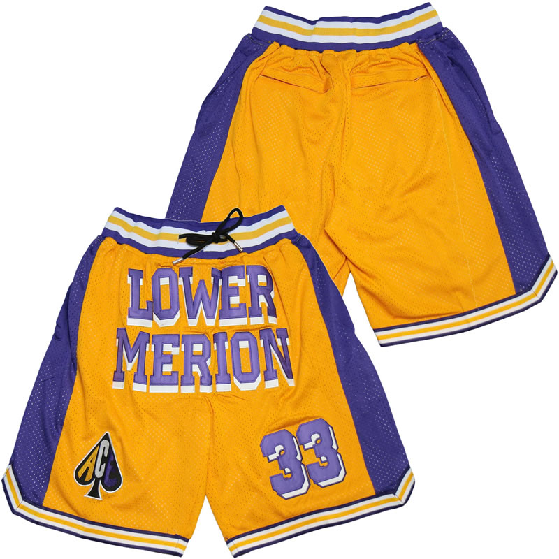 kobe yellow #33 purple short