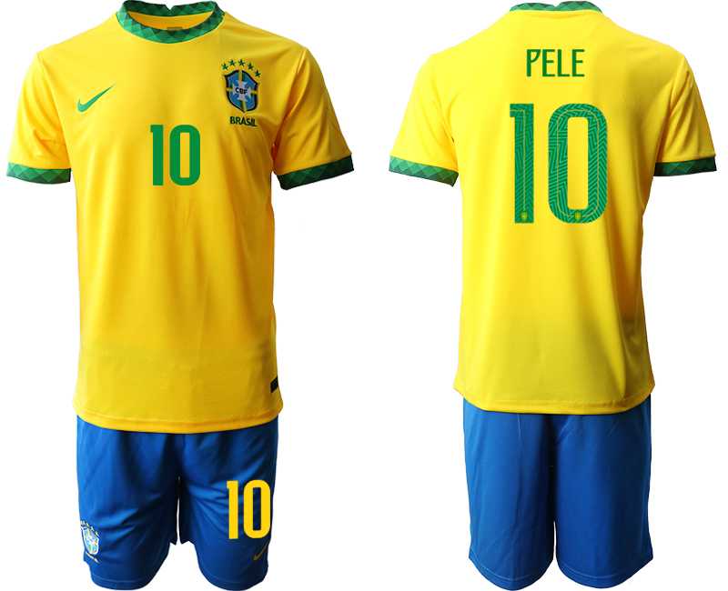 2020-21 Brazil 10 PELE Home Soccer Jersey