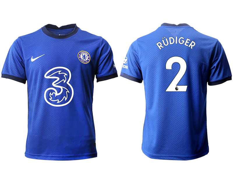 2020-21 Chelsea 2 RUDIGER Home Thailand Soccer Jersey