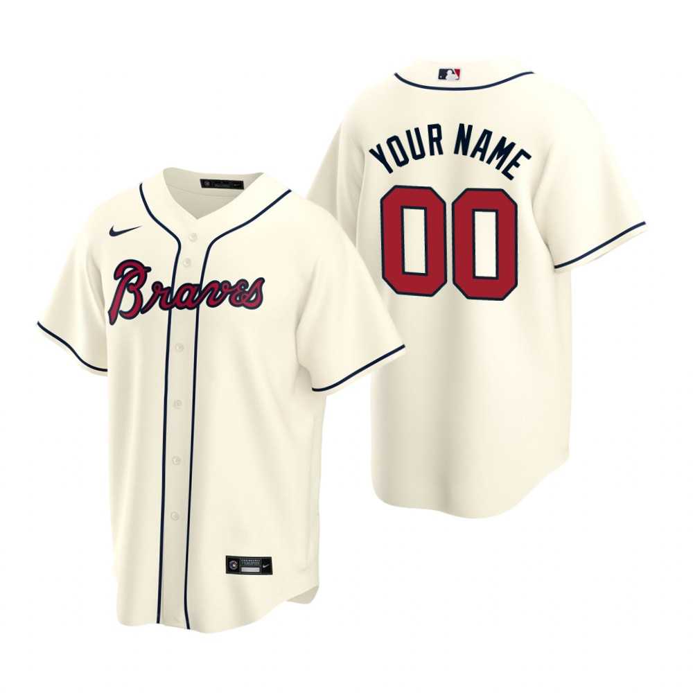 Atlanta Braves Customized Nike Cream 2020 Stitched MLB Cool Base Jersey