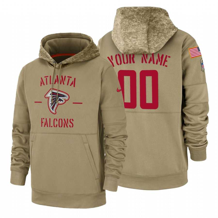 Atlanta Falcons Customized Nike Tan Salute To Service Name & Number Sideline Therma Pullover Hoodie
