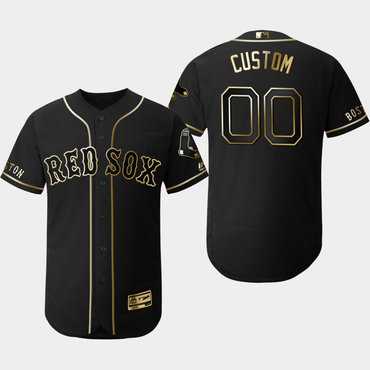 Boston Red Sox Customized Black Gold Flexbase Jersey