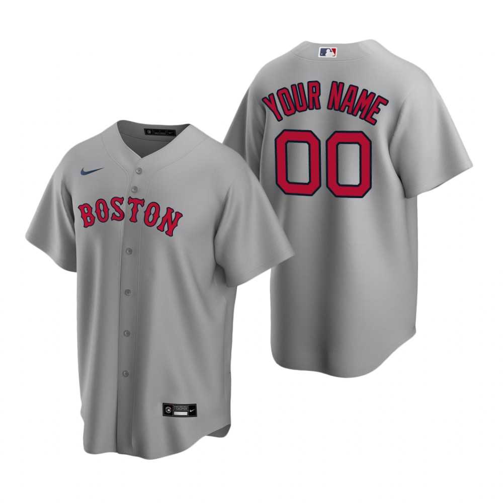 Boston Red Sox Customized Nike Gray Stitched MLB Cool Base Road Jersey