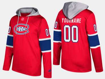 Canadiens Men's Customized Name And Number Red Adidas Hoodie