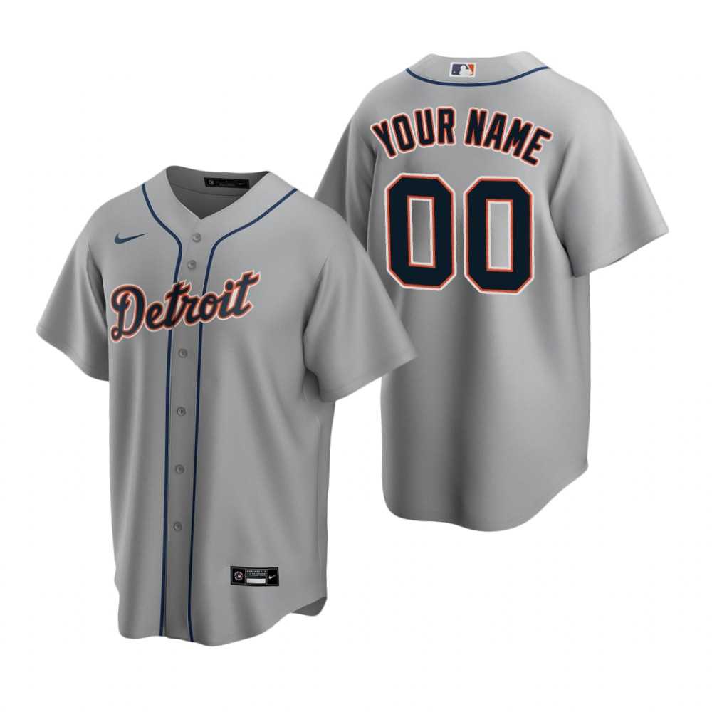 Detroit Tigers Customized Nike Gray Stitched MLB Cool Base Road Jersey