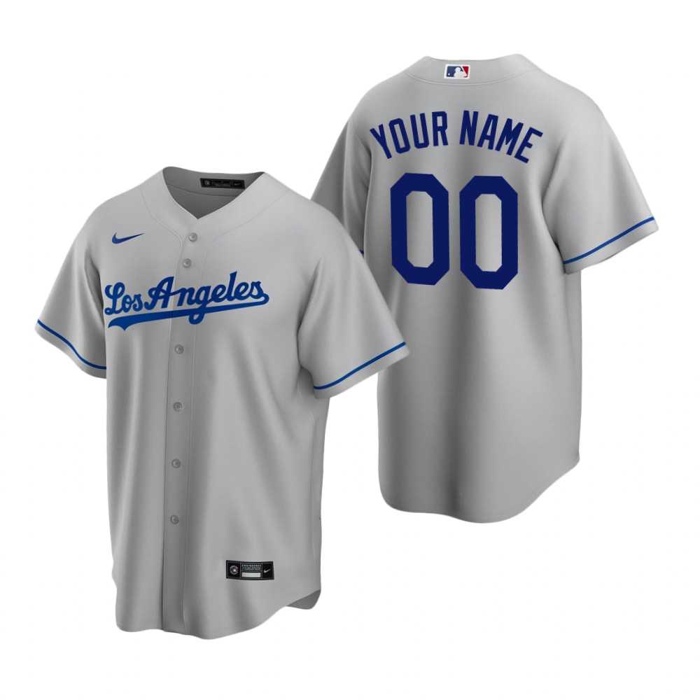Los Angeles Dodgers Customized Nike Gray Stitched MLB Cool Base Road Jersey