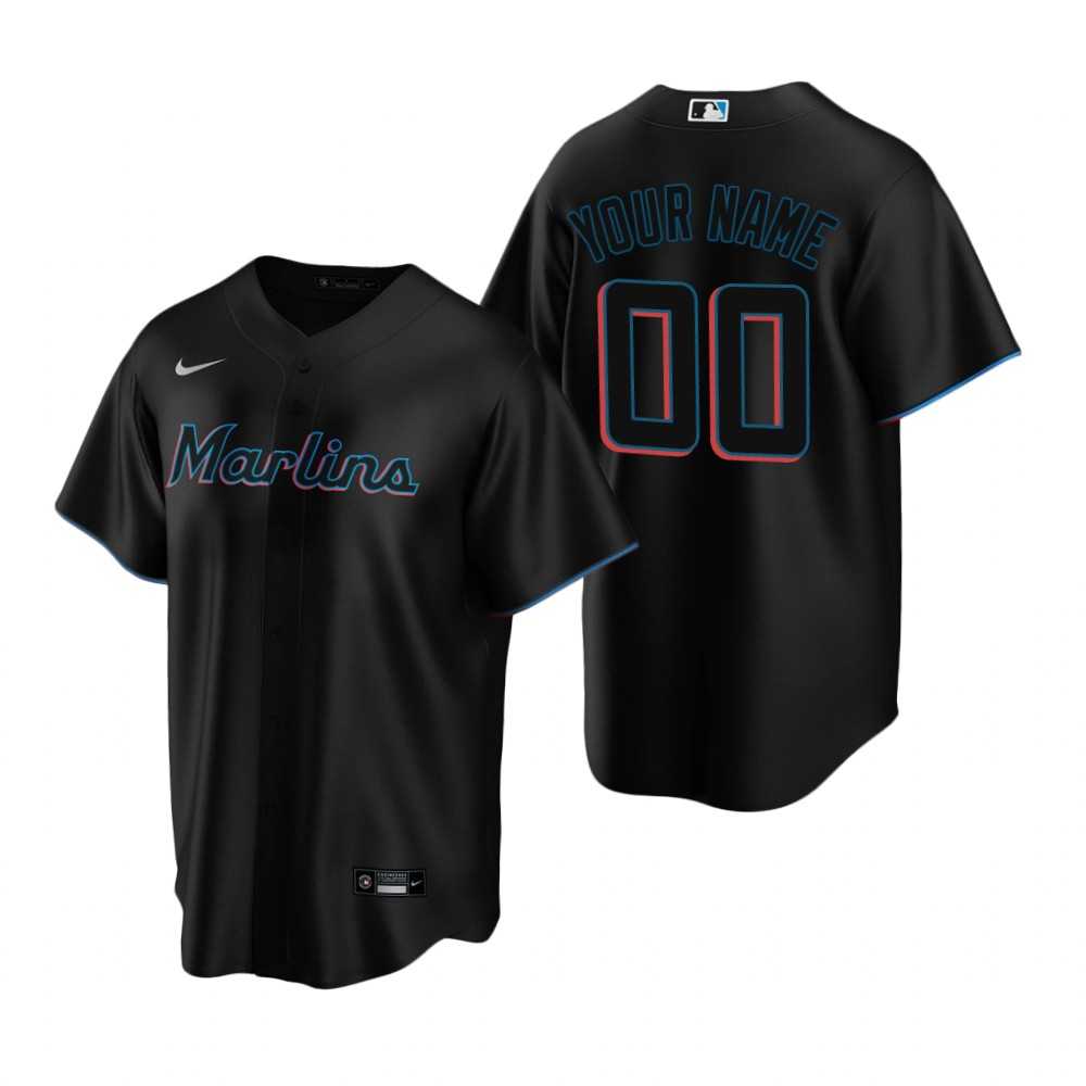 Miami Marlins Customized Nike Black Stitched MLB Cool Base Jersey