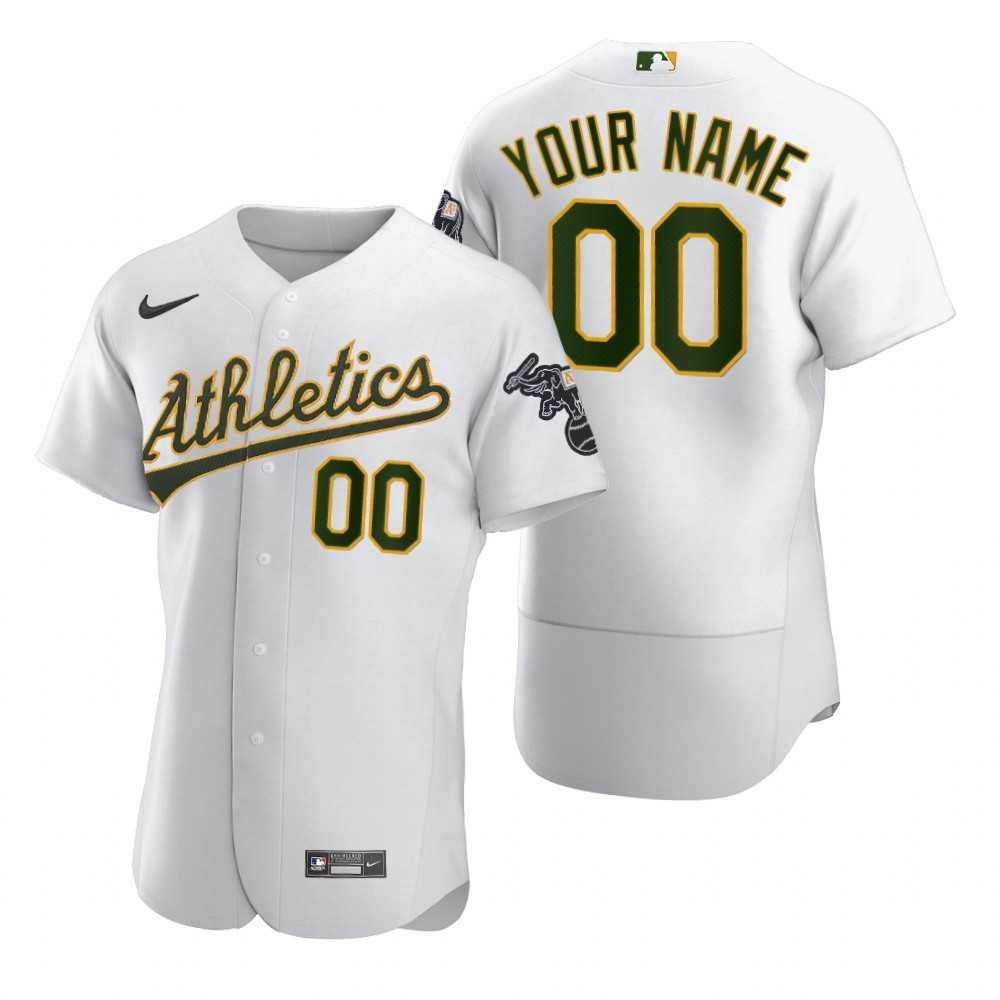 Oakland Athletics Customized Nike White 2020 Stitched MLB Flex Base Jersey