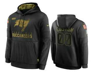 Tampa Bay Buccaneers Customized Black Salute To Service Sideline Performance Pullover Hoodie