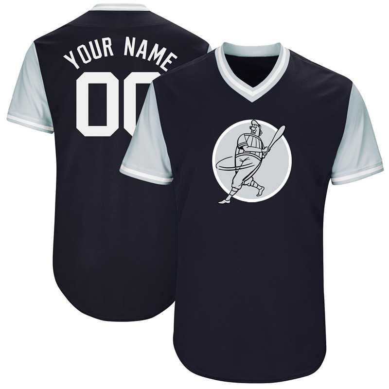 Yankees Blue Customized Throwback New Design Jersey