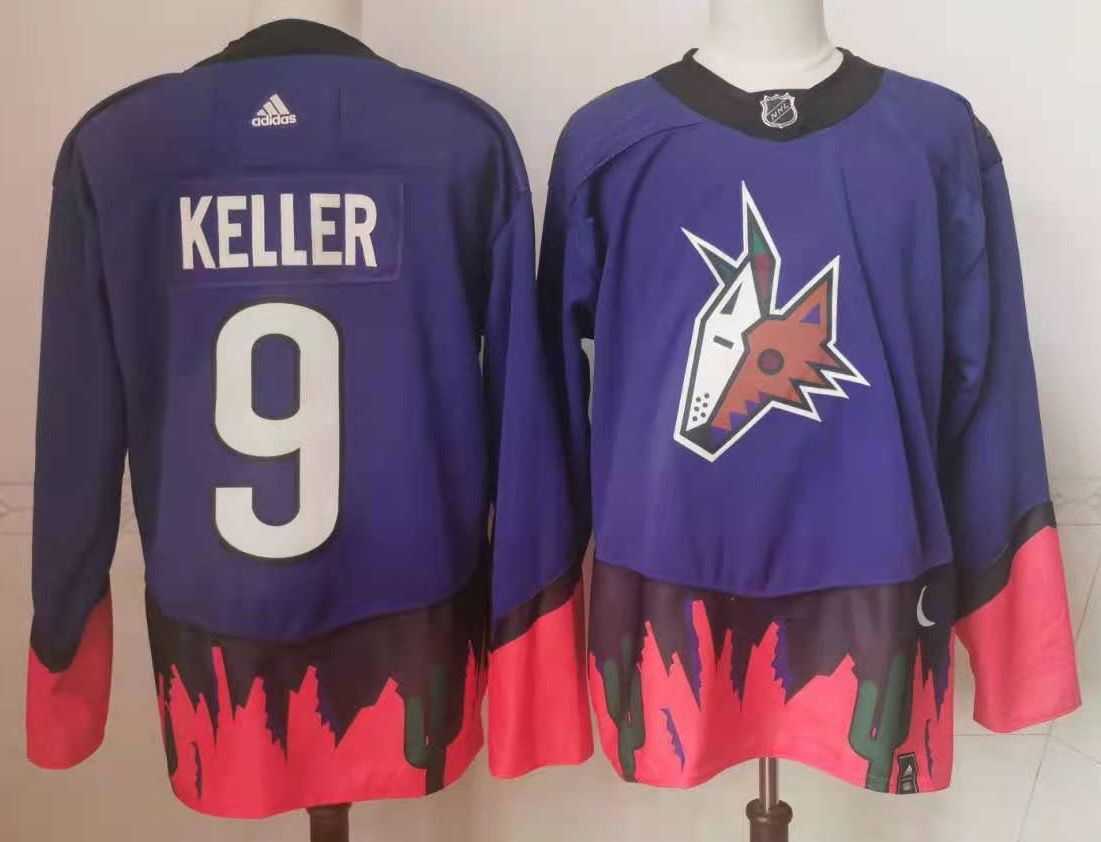 Coyotes 9 Clayton Keller Purple 2020-21 Reverse Retro Adidas Jersey
