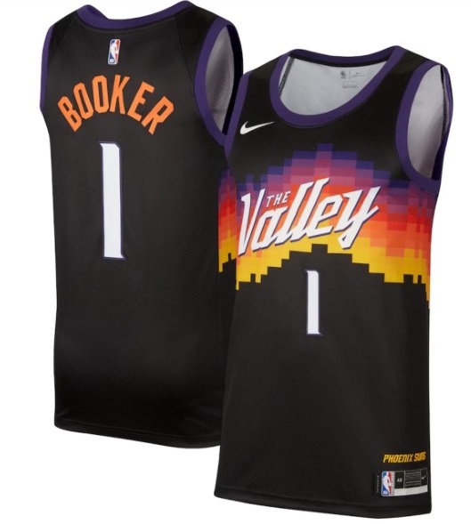 Phoenix Suns 1 Devin booker Black 2021 City Edition Nike Swingman Jersey