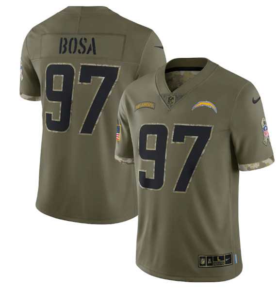 Men's Los Angeles Chargers #97 Joey Bosa 2022 Olive Salute To Service Limited Stitched Jersey