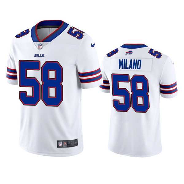 Nike Men & Women & Youth Buffalo Bills #58 Matt Milano 2022 White Vapor Untouchable Limited Stitched Jersey