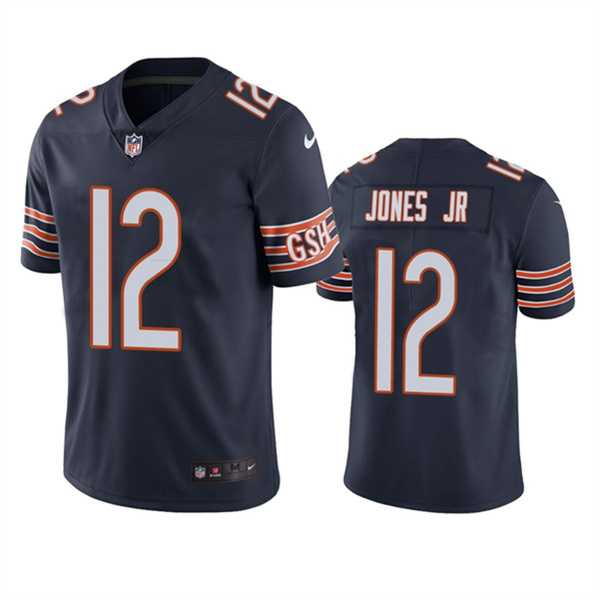 Nike Men & Women & Youth Chicago Bears #12 Velus Jones Jr. Navy Vapor untouchable Limited Stitched Jersey