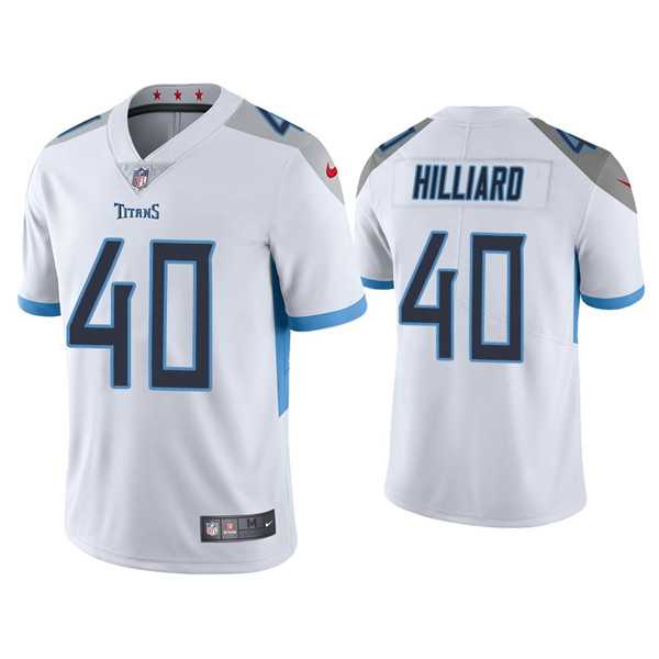 Nike Men & Women & Youth Tennessee Titans #40 Dontrell Hilliard White Vapor Untouchable Stitched Jersey