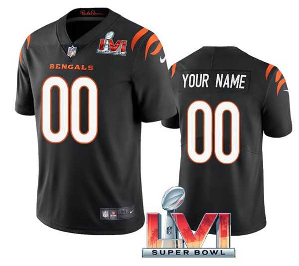Nike Bengals Men & Women & Youth Customized Black 2022 Super Bowl LVI Vapor Limited Jersey
